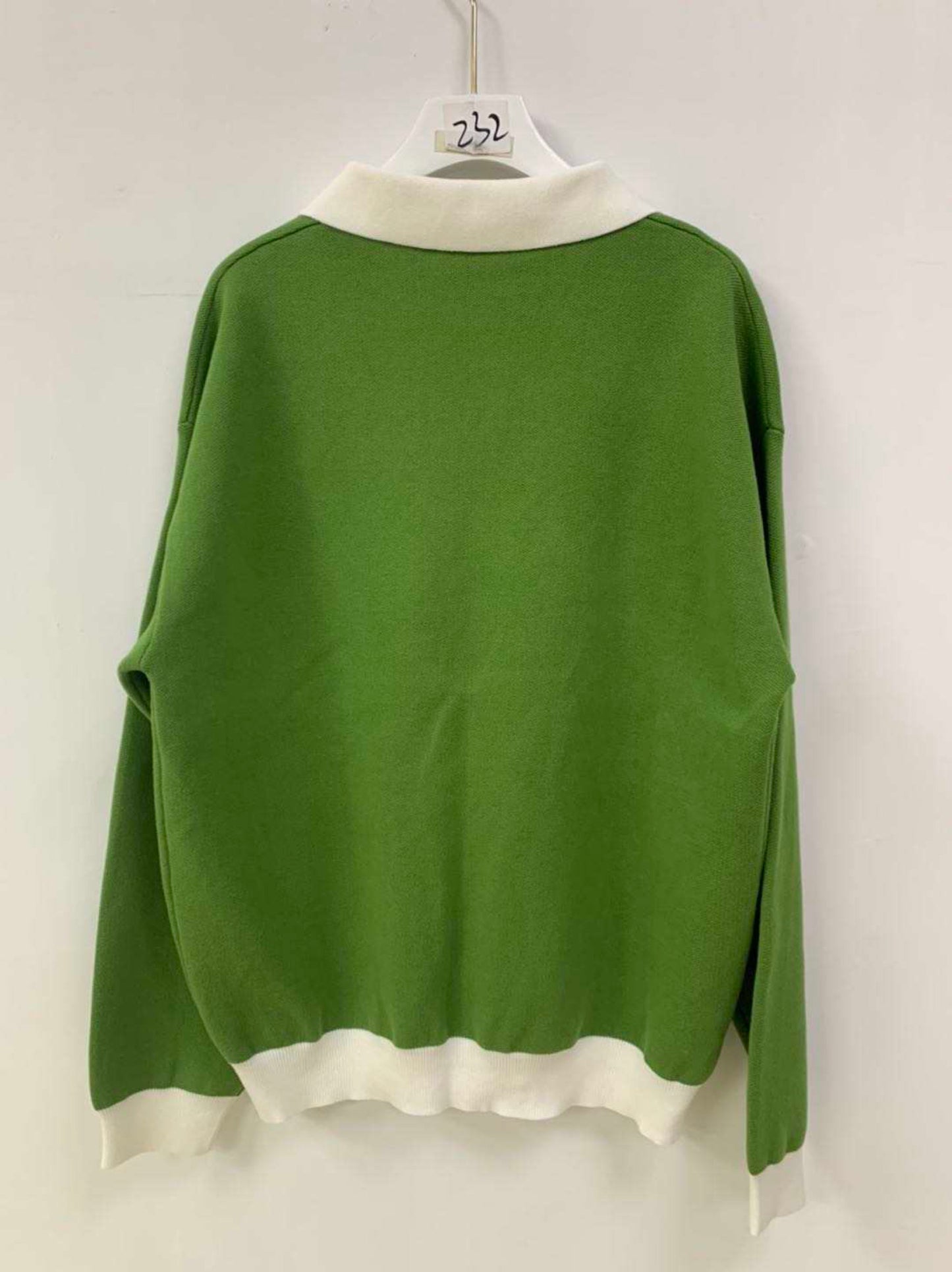 White Collar Long Sleeve Polo