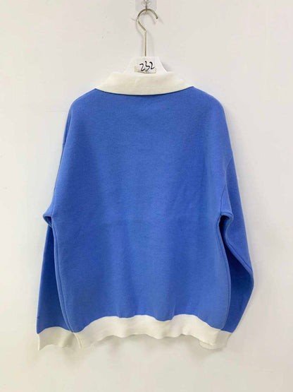 White Collar Long Sleeve Polo